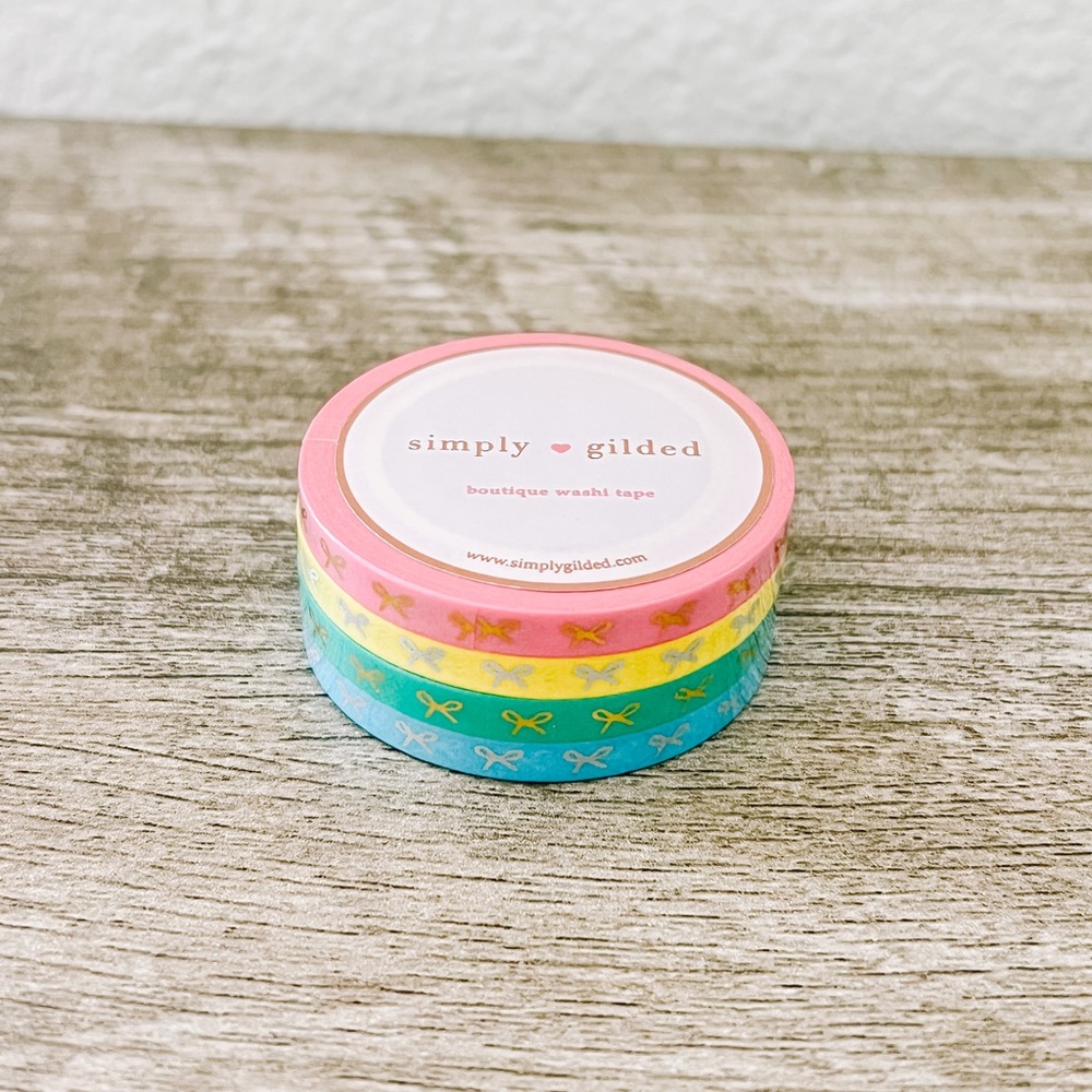 Simply Gilded Mini Bow Washi Set